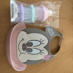 Disney baby ミニーマウス お食事エプロン 粉ミルクケース セットのサムネイル