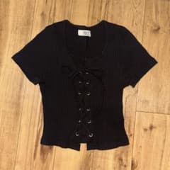 夏服 半袖短丈 黒レディースのサムネイル