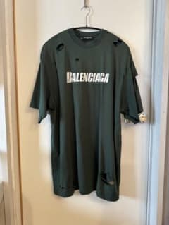 BALENCIAGA バレンシアガ Tシャツ ダークグリーン穴ありXS m33713207210_1.jpg?1733284077