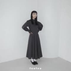 新品タグ付】foufou ハイネック袖ぽわんワンピース パフスリーブ