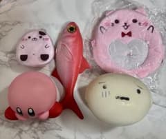 (お値下げ中‼️)スクイーズ ぬいぐるみ マスコット 5点セットのサムネイル