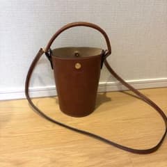 ロンシャン エピュレ ブラウン レザー バケツ型ショルダーバッグ 