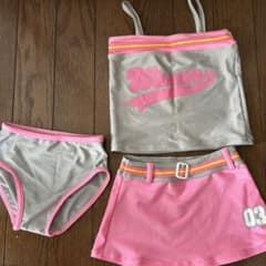 セパレート水着 100cm グレー ピンク キッズ水着 女の子のサムネイル