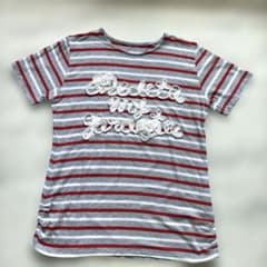 Delete my favorite 半袖Tシャツ グレーと赤のストライプMのサムネイル