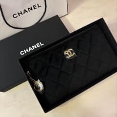 ✨新品未使用✨CHANEL限定非売品ブラック キルティングベロアポーチ