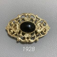 ヴィンテージ 1928 黒カボション バレッタ レトロ