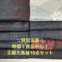彦兵衛mini】☆特別企画☆特価！良品中心正絹大島10点セット 0727-7