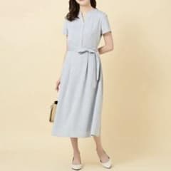 アンタイトル　ロングワンピース　24ss 麻調 スラブワンピース　大きいサイズ アンタイトル ロングワンピース 24ss 麻調 スラブワンピース 大きい