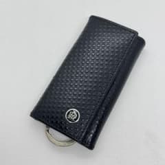 美品 dunhill ダンヒル キーケース 6連 リング付き ブラック レザー