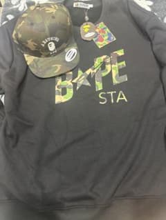 BAPE カモフラージュロゴ トレーナー 帽子 セット - メルカリ