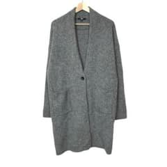 UNIQLO ユニクロ　レディースウールリブニットコート　1つボタン　グレー　M