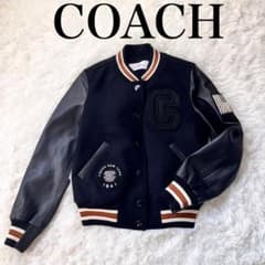 ほぼ未使用✨ COACH コーチ スタジャン 羊革 切替 ワッペン 星条旗 ほぼ未使用✨ COACH コーチ スタジャン 羊革 切替 ワッペン 星条旗