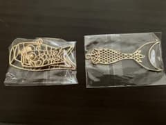魚型金属パーツ 4個セット ゴールドのサムネイル