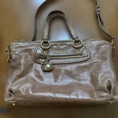 miu miu ブラウンレザー ショルダーバッグのサムネイル