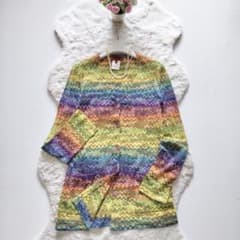 MISSONI*ミッソーニ 総柄長袖カーディガン レインボー ボーダー 42