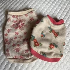 犬服 2着セット 花柄と果物柄 SとSSのサムネイル