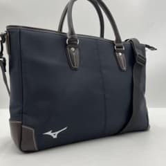 Unused grade Mizuno 2 way briefcase logo large capacity lightweight nylon leather