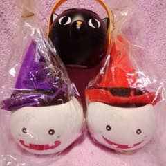 レア物　ハロウィン おばけ 陶器製 小物入れ 2個　ミニ猫バケツのサムネイル