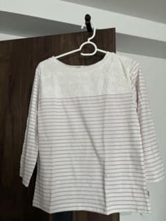 CINEMA CLUB ストライプ柄 五分袖 Tシャツ Mのサムネイル
