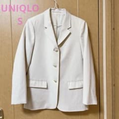 【UNIQLO】レディース テーラードジャケット アイボリー Sサイズのサムネイル