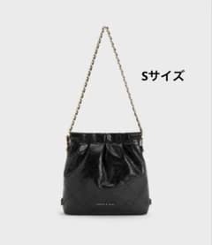 CHARLES＆KEITH Duo チェーンハンドルツーウェイバックパック 黒のサムネイル