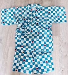 くろわっさんす 甚平 130cm 市松模様
