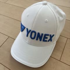 YONEX 刺繍ロゴ ホワイトキャップ - メルカリ