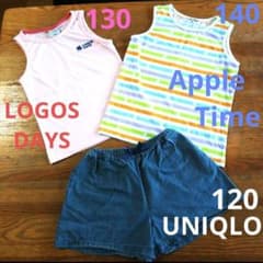 キッズ タンクトップ ショートパンツ【120＆130＆140】3点セット 夏服