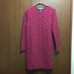 【値下】【美品】グリーンレーベル ピンク ニットワンピースのサムネイル