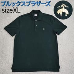 【美品】ブルックスブラザーズ・鹿の子ポロシャツ・半袖・ロゴ・ダークグリーン・XL 美品】ブルックスブラザーズ・鹿の子ポロシャツ・半袖・ロゴ・ダーク