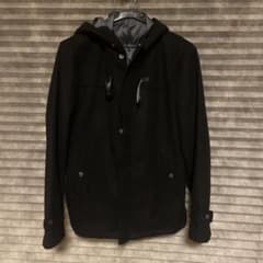 THE SHOP TK フード付ショートコート ジャケット メンズM 黒のサムネイル