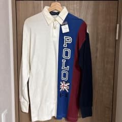 【新品タグ付・90s】POLO B.C.S ラガーシャツ クレイジーパターン M