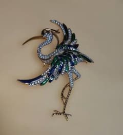 1970年代➠➠激レアな➠インパクト大 D’ORLANドーラン特大孔雀ブローチ D'Orlan ドーラン バード ブローチ - メルカリ