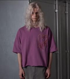 GRANCY ハート刺繍 Tシャツ パープル Mサイズのサムネイル