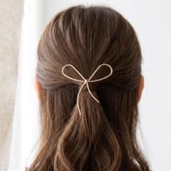 リボンモチーフ ヘアアクセサリー　ゴールドカラーのサムネイル