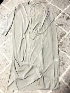 ロング丈 カーディガン グレー Lのサムネイル