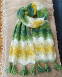 手編みマフラー 秋冬大活躍 マフラー #499 - メルカリ