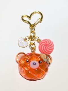 235 レジン キーホルダー チャーム ハンドメイド オレンジ くま - メルカリ