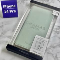 新品未開封 iPhone14Pro 革 PUレザー 手帳ケース グリーンベージュのサムネイル