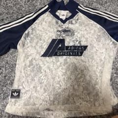 adidas Originals レース切替 半袖Tシャツ ネイビーのサムネイル