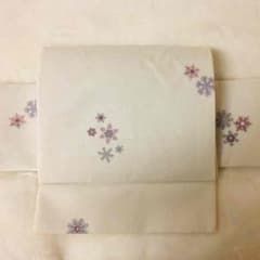 雪の結晶柄❄︎アイボリーの作り帯のサムネイル