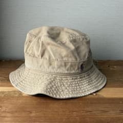 POLOラルフローレン90sポニー刺繍バケットハット帽子メンズ茶ビンテージ古着のサムネイル