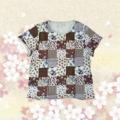 haku パッチワーク柄 半袖 トップス カットソー anjiちゃんのサムネイル