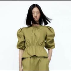 ZARA ザラ　トップス　シャツ　カーキのサムネイル