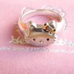 キティ K18 シルバー リング ダイヤモンド サンリオ コンビ 指輪