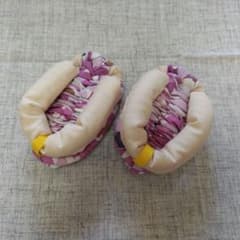 ハンドメイド 足半布ぞうり パープル系のサムネイル