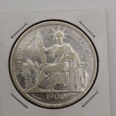 フランス領インドシナ 1ピアストル 1900年 銀貨 da2107 - メルカリ