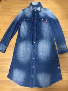 アンドラブ♡フリルデザイン デニムワンピース 長袖のサムネイル