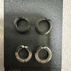 フープピアス 4個セット 黒 シルバーのサムネイル