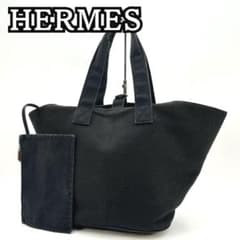 HERMES エルメス パニエドプラージュPM トートバッグ ハンドバッグ 黒 